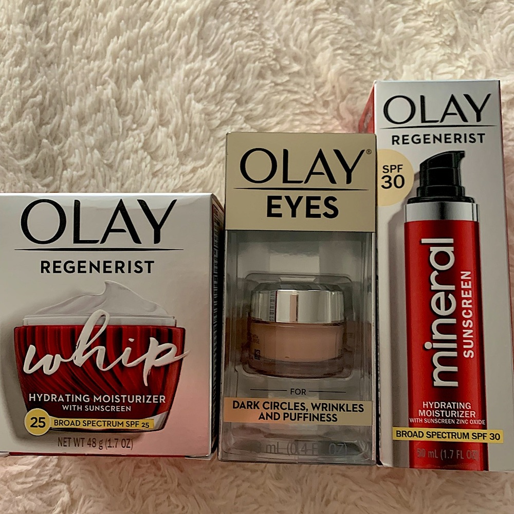 OLAY Regenerist Moisturizer, Eye cream, Sunscreen